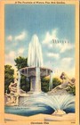 Oh Cleveland, Fountain of Waters, Fine Arts Garden, Linen, Posted 1945