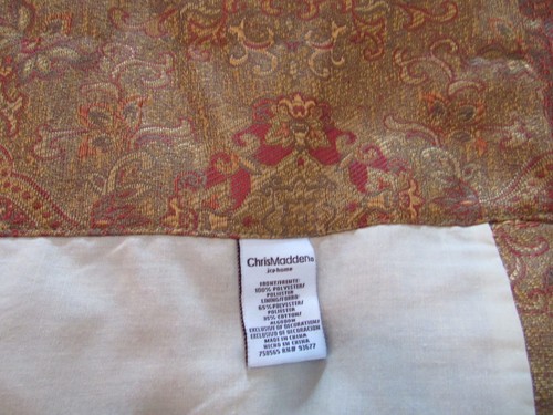 2 CHRIS MADDEN JCP HOME LINED REGAL BLOCK VALANCES EA 78"X16.5" GOLD TONES RUST - Picture 6 of 8