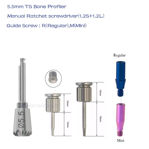 Hiossen Implant Bone Profiler4/4.5/5/5.5/6 Guide Screw Hex Torque Driver Osstem - Picture 83 of 96
