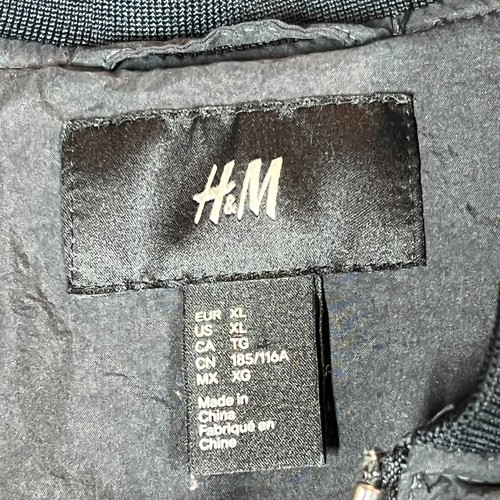 H&M Jacket Mens XL Black Full Zip Quilted Bomber Puffer Outdoor Outerwear - Picture 3 of 7