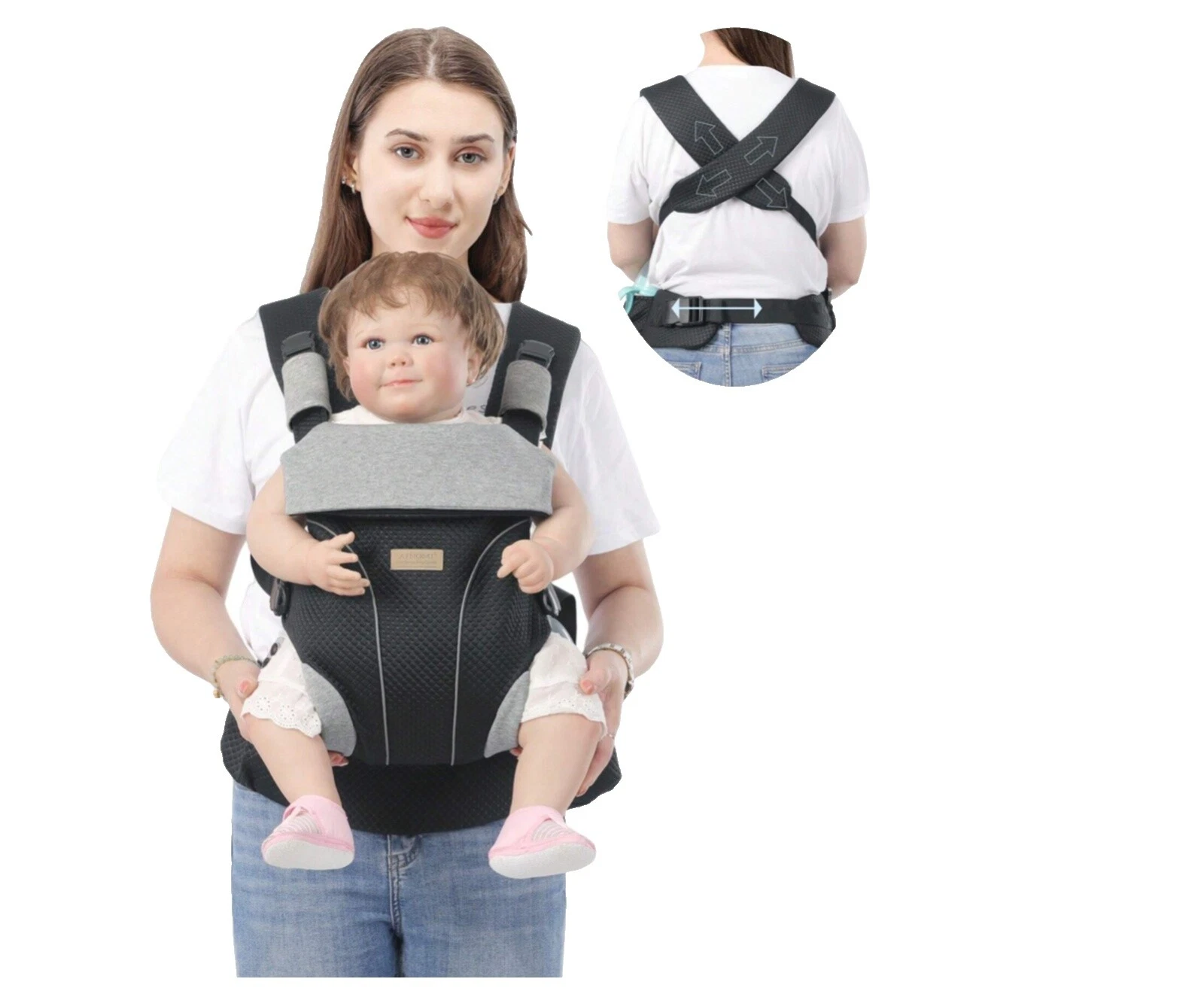 Malla Negra del niño baby carriers, Eslingas y mochilas