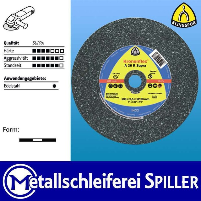 25x Klingspor Trennscheibe 126849 125x2x22,23 GER Edelstahl Inox 4014855022731