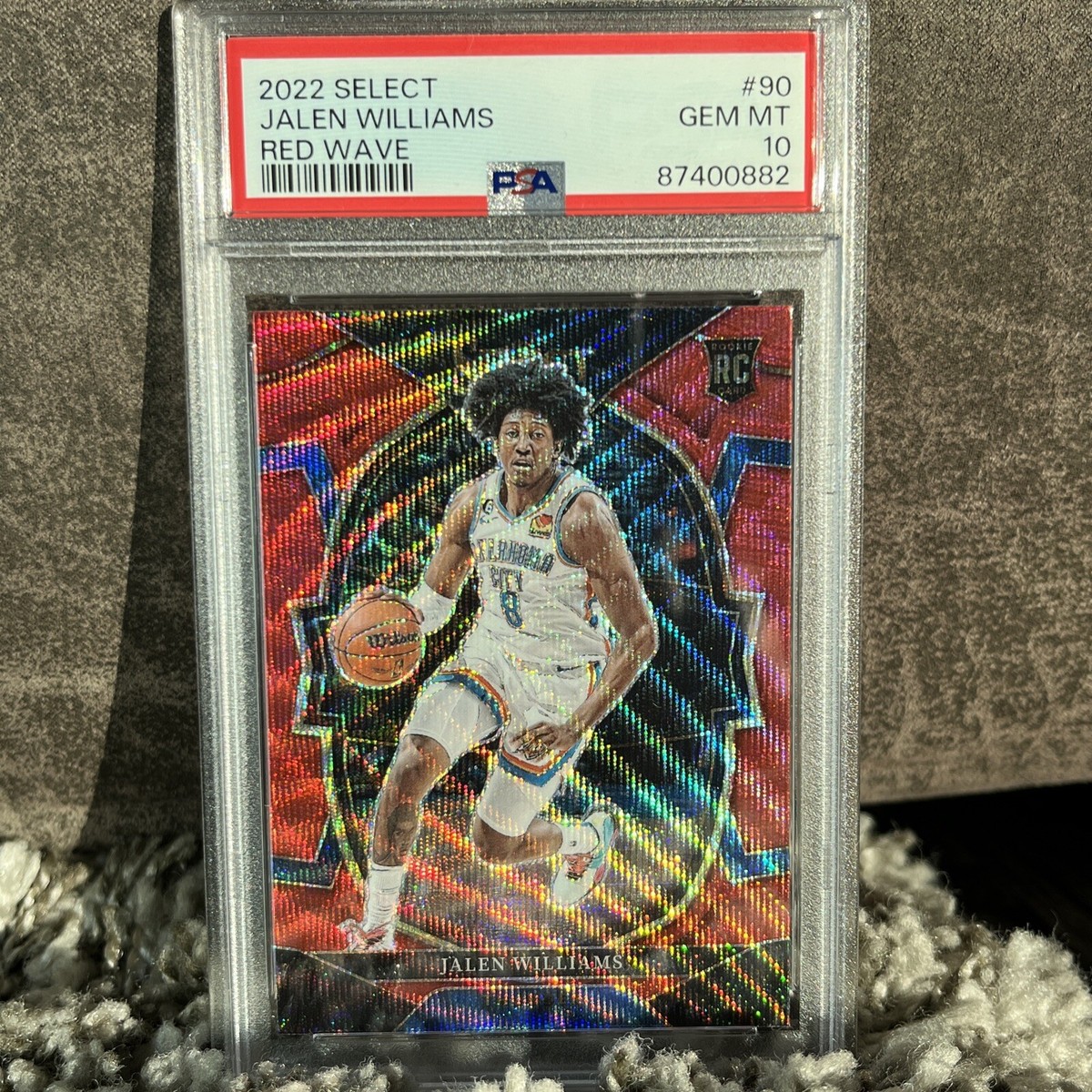 2022 Select #90 Jalen Williams Red Wave Prizm RC PSA 10 GEM MT-OKC 
