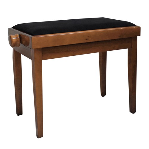 KLAVIERBANK - PIANO HOCKER STUHL - WALNUSS BRAUN - CORDPOLSTER SCHWARZ - KL3 - Bild 1 von 3