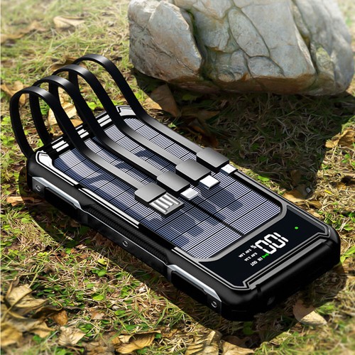 Super Solar Power Bank Charger 30000mAh Hand Crank USB Portable LED Flashlight - Picture 14 of 16