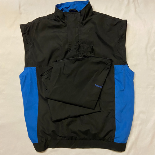 Cypress Point Golf Mens 1/4 Zip Windcheater Black/Blue Size Large Zip sleeves - Picture 3 of 14