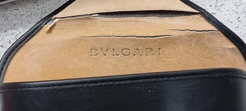 BVLGARI Made In Italy 830 501/11 Occhiali da sole rettangolari con montatura nera con marchio w Ca - Foto 10 di 10