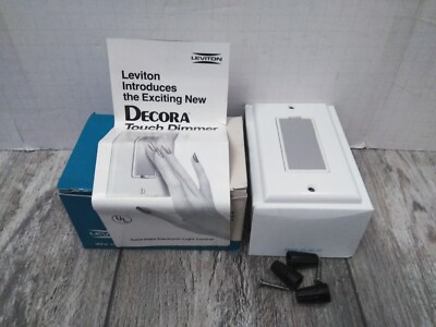 White/Silver Touch Dimmer Switch   Leviton 6606-W  Decora VTG 600W 120V N.O.S