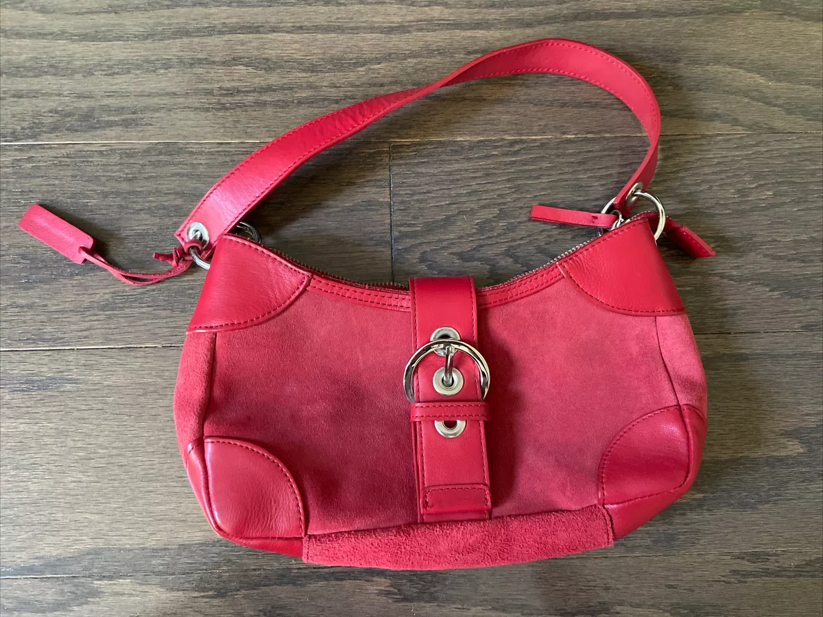 NEW Bath And Body Works Red Leather Suede Purse Handbag With