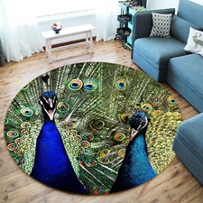 3D Two Peacocks B061 Animal Non Slip Rug Mat Elegant Photo Carpet Zoe