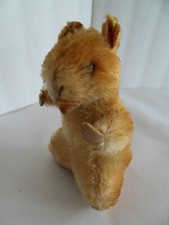Steiff hamster button/flag mohair stuffed animal made in Germany 826d