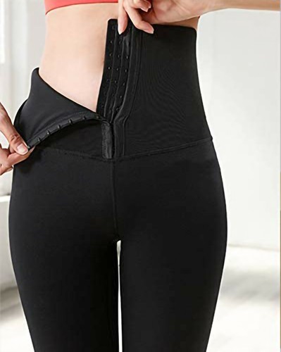 Korsett Fitnessstudio Leggings Frauen hochtailliert Abnehmen Body Shaper Bauchkontrolle Yoga - Bild 23 von 23