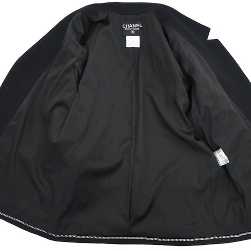 Chanel Setup Suit Jacket Skirt Black 98A #38 185434 - Picture 6 of 10