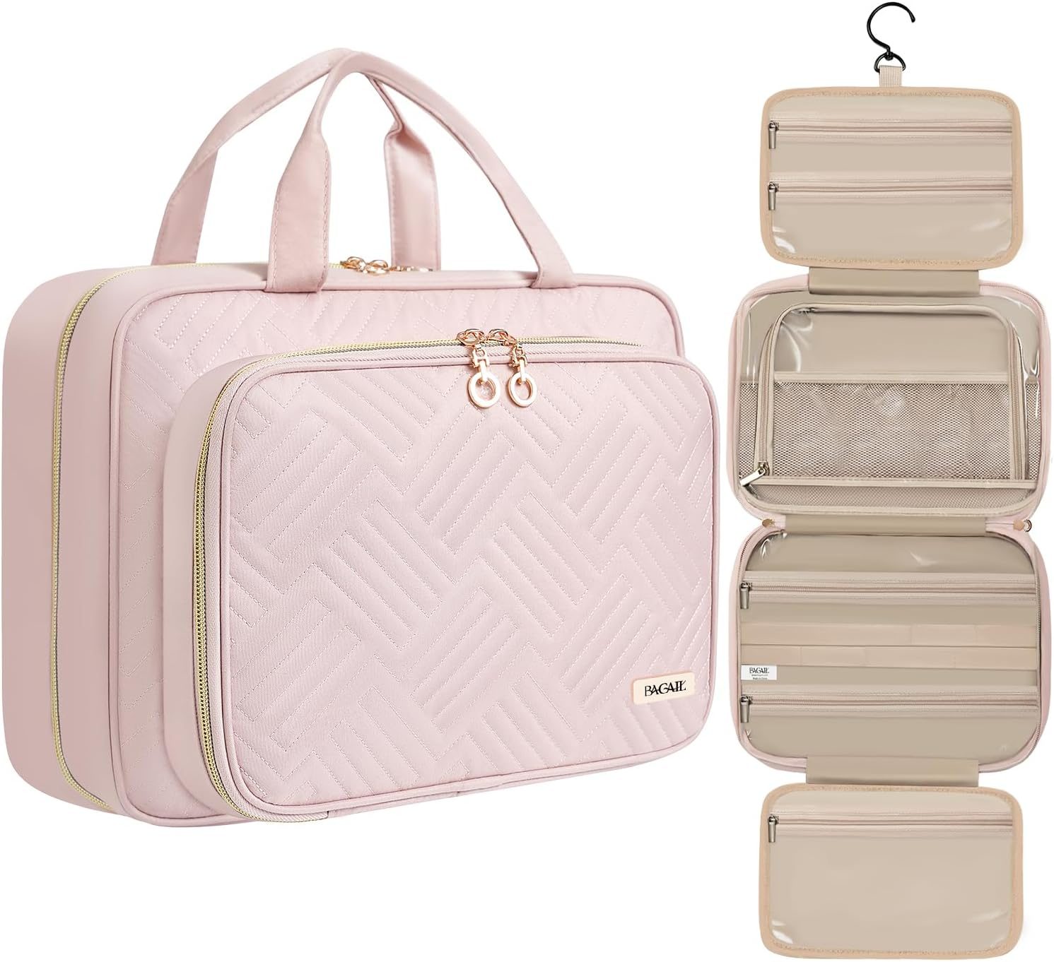 Water-Resistant Hanging Toiletry Bag for Women Large Travel Cosmetic Organizer