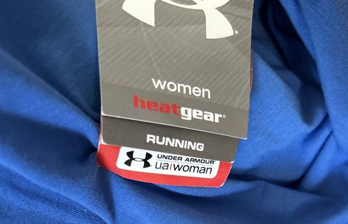 Under Armour Mujer XL Running Heat Gear Camiseta Azul NUEVA - Imagen 5 de 5