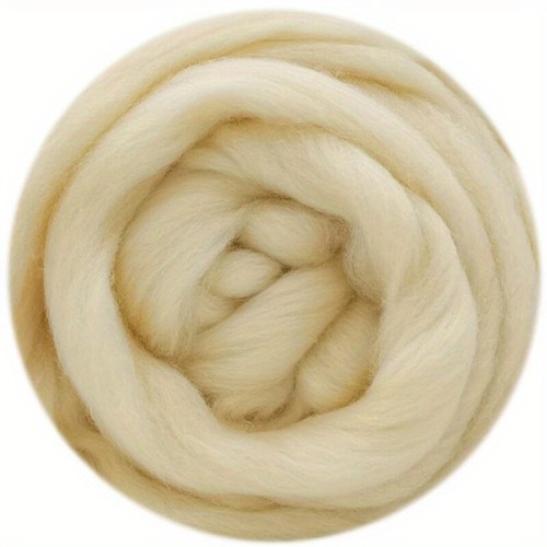 3.5oz Super Soft Natural Wool Roving 21 Micron Needle Felting Fiber Spinning - Picture 32 of 43