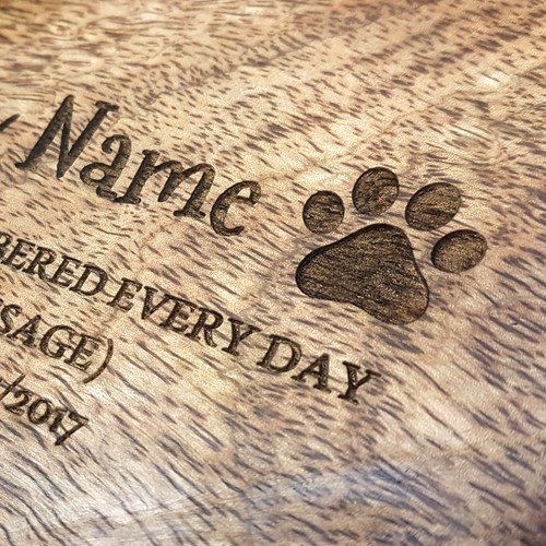 Engraved Pet Urn Ashes Pet Box Dog Urn Cat Urn Personalised Casket Mango Wood - Picture 9 of 11
