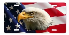 American Eagle With USA Flag High Gloss License Plate