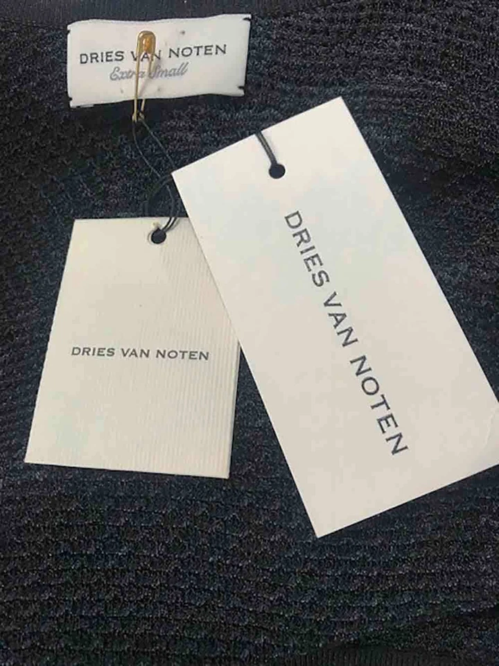 Top para mujer de diseñador BNWT Dries Van Noten estilo malla en negro y azul marino Foto 4 de 4