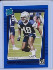 2021 DONRUSS FOOTBALL BLUE PRESS PROOF RATED ROOKIE JABRIL COX #317