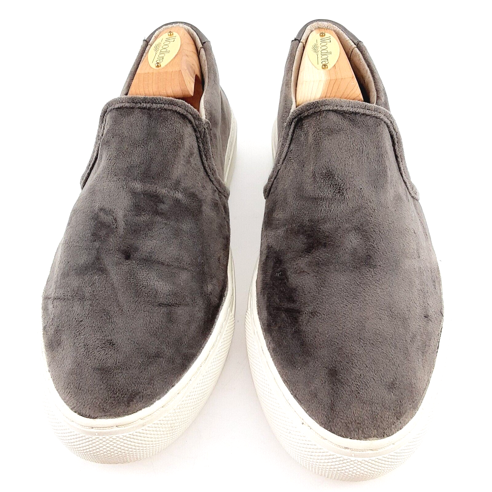 Skechers Vaso Gray Velveteen Women’s 7.5 Memory Foam Slip On Shoes Sneakers