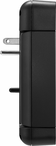 Rocketfish- 6 Outlet/2 USB Swivel Wall Tap 2100 Joules Surge Protector - Black - Picture 3 of 4