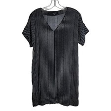 Madewell Novel Striped Shift Dress S Pullover Lightweight Viscose Short Sleeve