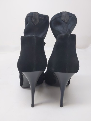 $995 GIUSEPPE ZANOTTI 38.5 8.5 Booties Black Suede Peep Scuba - Picture 5 of 8