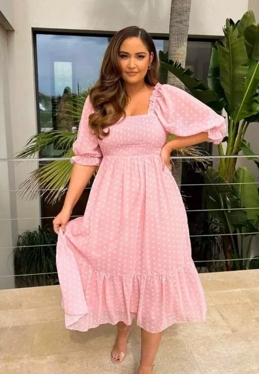 Pink chiffon dress with sleeves sale