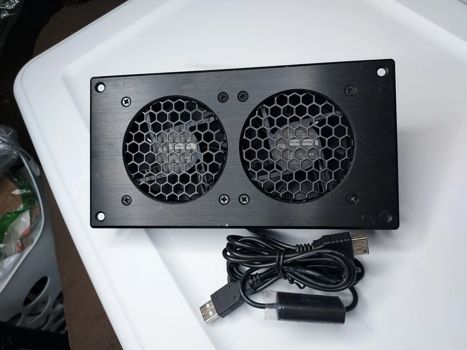 AIRPLATE S5, Quiet Cabinet Fan 8" for Home Theater AV Amplifier Media Cooling - Image 4 of 4