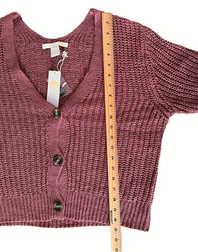 C&C California Women's Button Down Knit Cardigan V-Neck Long Sleeve Size M Pink - Picture 8 of 10