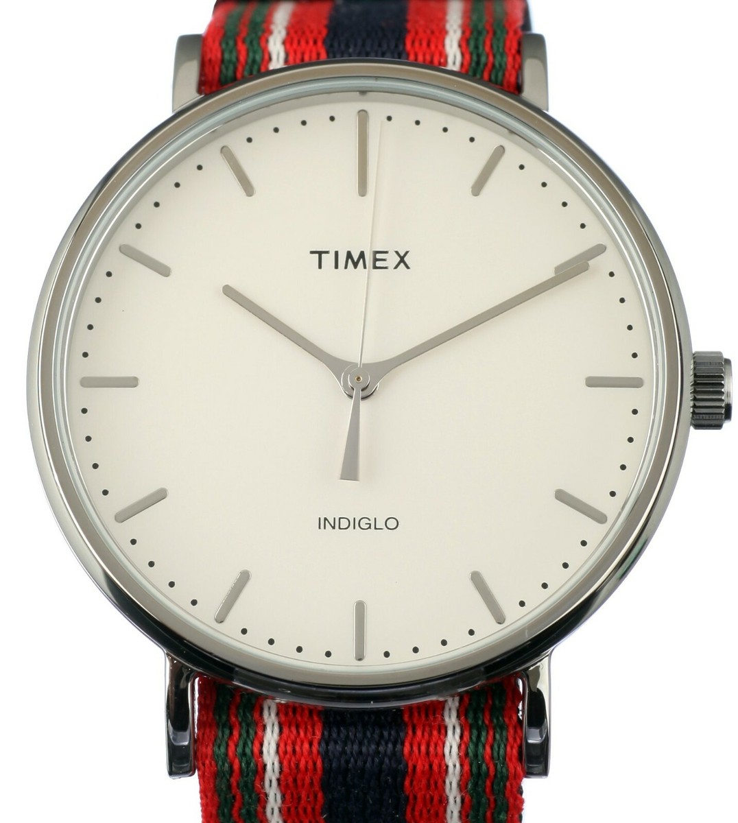 Montre Homme Timex Fairfield - Boîtier Acier 41 Mm - Bracelet Tissu - Rétroéclairage Indiglo - Neuf