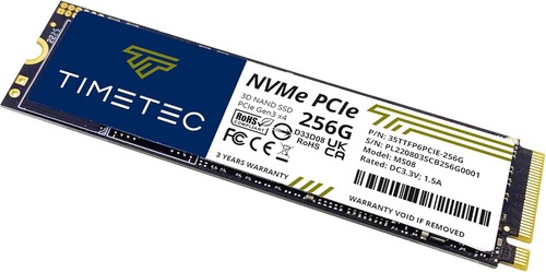 Timetec 256GB SSD NVMe PCIe Gen3x4 8Gb/s M.2 2280 3D NAND High Performance SLC C - Picture 4 of 7