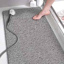 36x16 in Shower Mat Bathtub Mat Non-Slip Soft Mat with Drain PVC Loofah Bath Mat