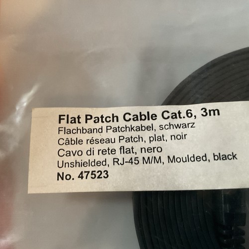 Lindy Flat Patch Cable Cat.6 Flachband Patchkabel, Schwarz 3m Orginal Verpackt - Bild 4 von 8