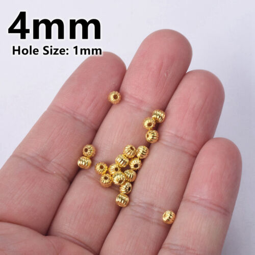 4 mm 5 mm 6 mm 8 mm 10 mm vergoldet/versilbert Repliziert Rund Metall Lose Zwischenring Perlen - Bild 3 von 10