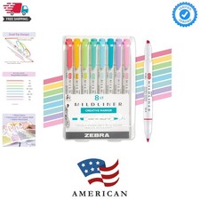 MILDLINER No Bleed Highlighter, Assorted Colors, Dual Tip, 8-Pack