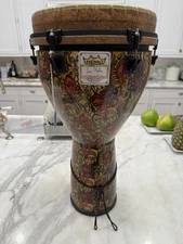 Remo Djembe Drum Leon Mobley Fiberskyn 3 Reno Drum Mondo Mo-Fa Head 24 Inch