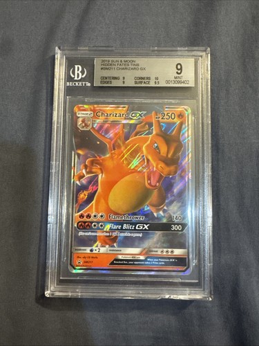 2019 Pokemon Sonne Mond Hidden Fates Tins Charizard GX #SM211 PROMO BGS 9 MINT