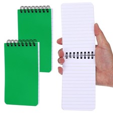 3x5 Inch Pocket Sketchbook, 2 Pcs 80GSM Top Spiral Notebook, Grass Green