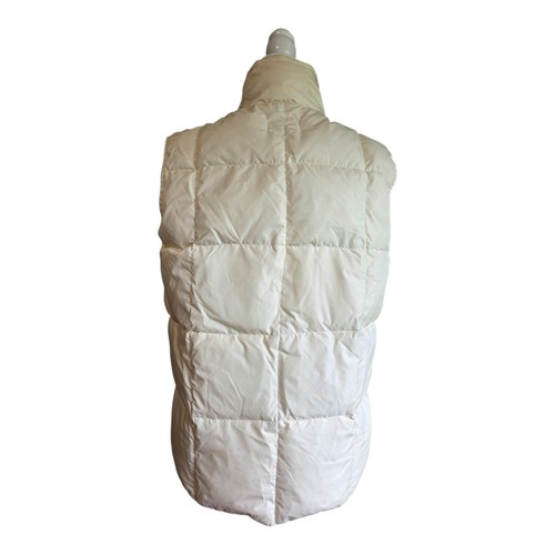 Chaleco acolchado Lands End Puffer para mujer S crema plumón de ganso cálido invierno - Imagen 2 de 7