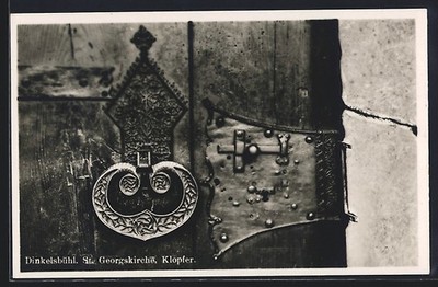 Ansichtskarte Dinkelsbühl, Klopfer am Portal der St. Georgskirche 