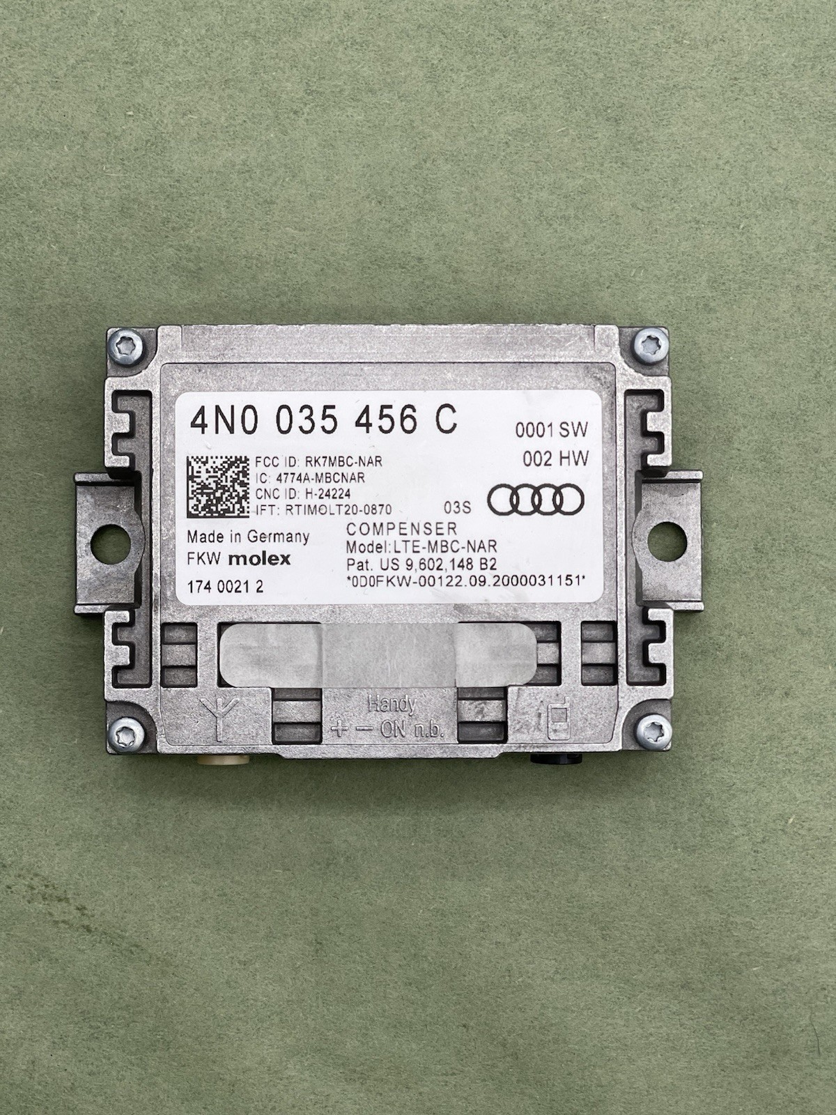 Lamborghini URUS OEM 4N0035456C Antenna Amplifier Control Module Unit Used
