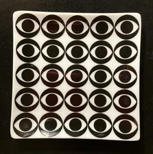 Mid century modern CBS Eye Logo Ashtray By Bernad Creations Yonkers NY