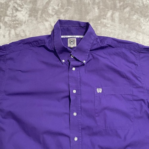 Cinch Shirt Mens Large Purple Western Rodeo Cowboy Rancher Long Sleeve - Picture 2 of 7