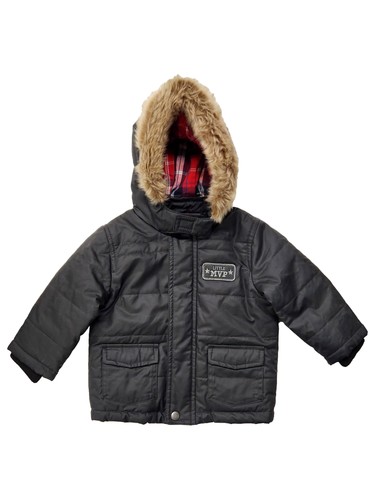 Infant Boys Black "Little MVP" Puffer Jacket Hooded Coat 12-18 Months - Bild 1 von 2