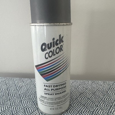 Vtg 90s QUICK COLOR flat black Spray Paint Can 3/4 full