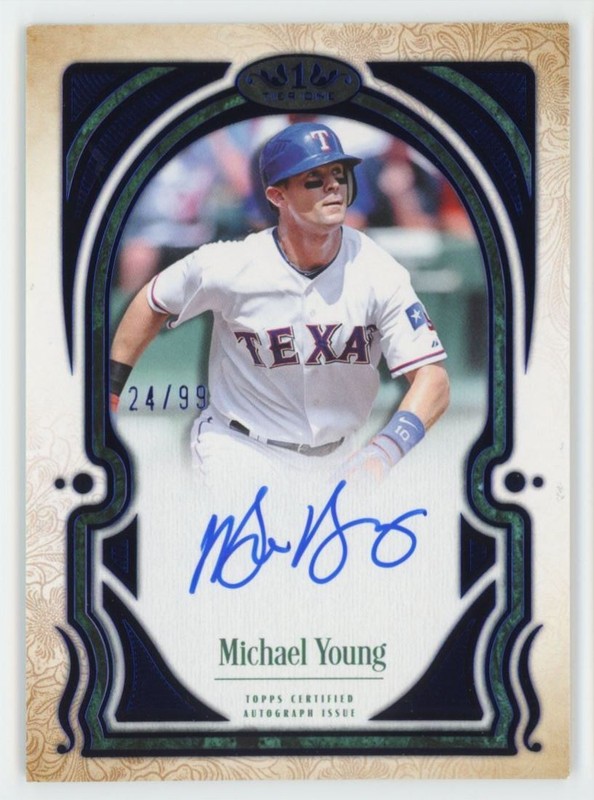 2026 Topps Tier 1 BLUE Michael Young Auto 24/99 Rangers #T1TA-MY C75