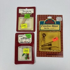 Vintage Miniature Dollhouse Kitchen Lot 3 Vegetables Rolling Pin Utensils