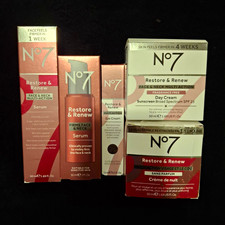 No7 Restore  Renew Skin Care Set SPF 25 Day/Night/Eye Cream  Serum